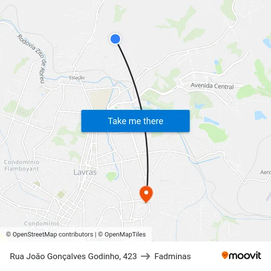 Rua João Gonçalves Godinho, 423 to Fadminas map
