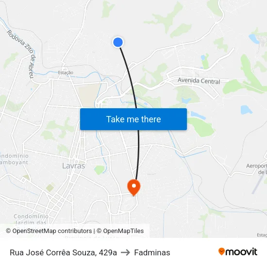 Rua José Corrêa Souza, 429a to Fadminas map