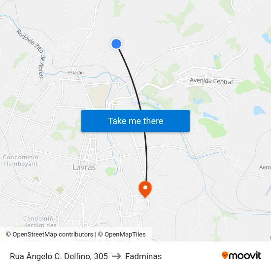 Rua Ângelo C. Delfino, 305 to Fadminas map