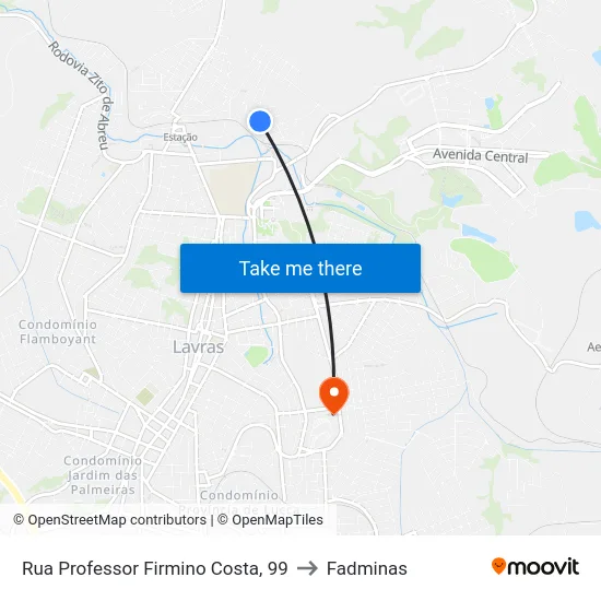 Rua Professor Firmino Costa, 99 to Fadminas map