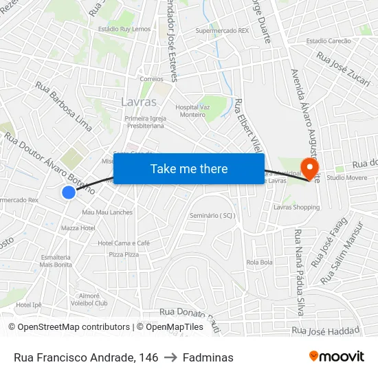 Rua Francisco Andrade, 146 to Fadminas map