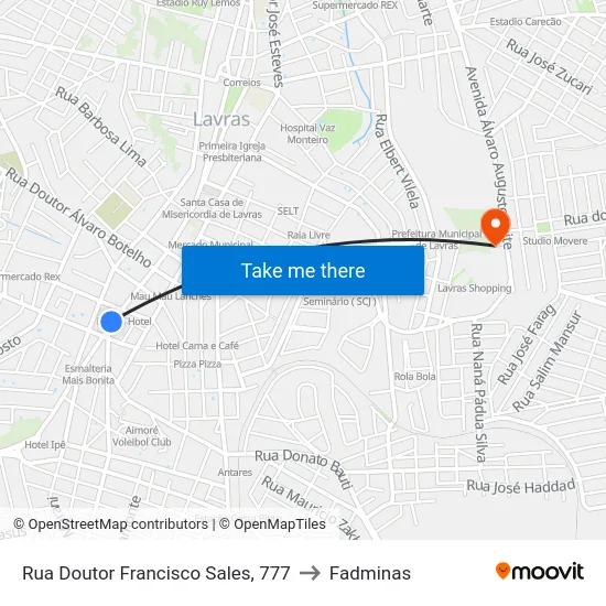 Rua Doutor Francisco Sales, 777 to Fadminas map