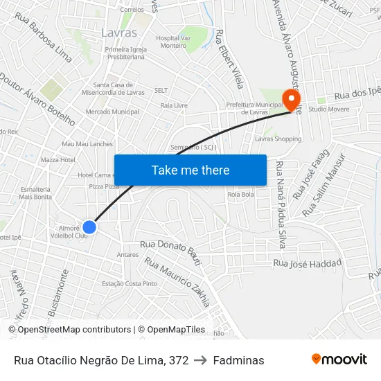 Rua Otacílio Negrão De Lima, 372 to Fadminas map