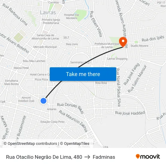 Rua Otacílio Negrão De Lima, 480 to Fadminas map