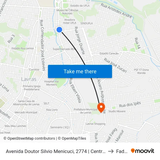 Avenida Doutor Silvio Menicuci, 2774 | Centro De Especialidades Odontológicas to Fadminas map
