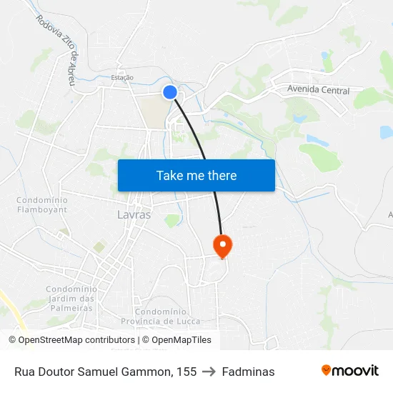 Rua Doutor Samuel Gammon, 155 to Fadminas map