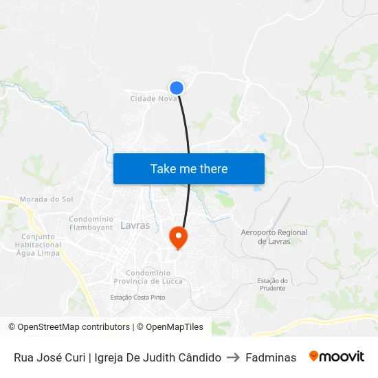 Rua José Curi | Igreja De Judith Cândido to Fadminas map