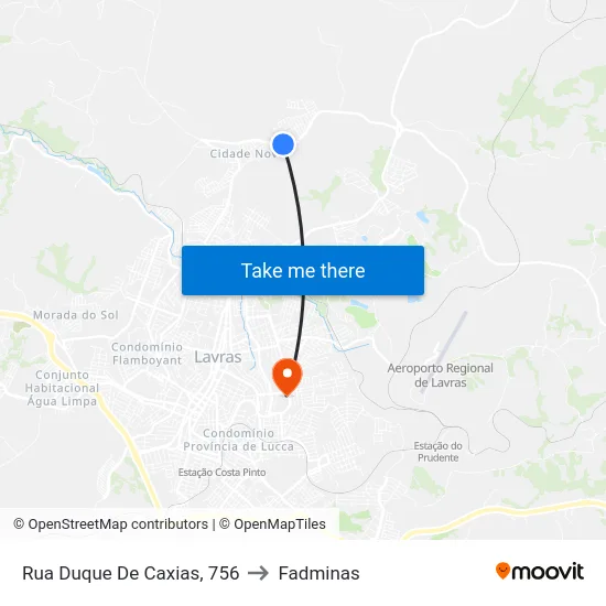 Rua Duque De Caxias, 756 to Fadminas map