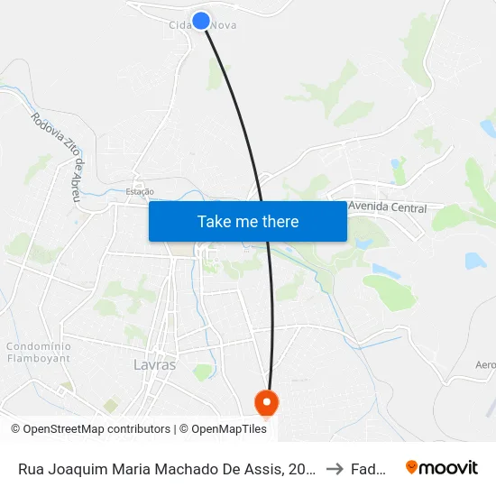 Rua Joaquim Maria Machado De Assis, 202 | Padaria Vovó Lia to Fadminas map