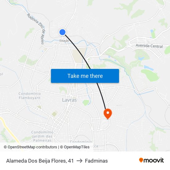 Alameda Dos Beija Flores, 41 to Fadminas map