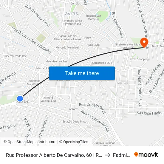 Rua Professor Alberto De Carvalho, 60 | Rodoviária to Fadminas map