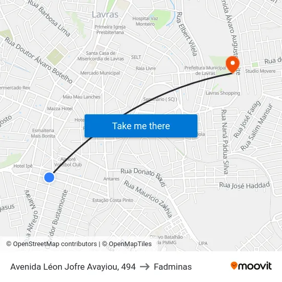 Avenida Léon Jofre Avayiou, 494 to Fadminas map