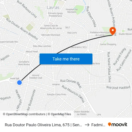 Rua Doutor Paulo Oliveira Lima, 675 | Sentido Centro to Fadminas map