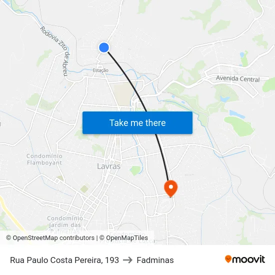 Rua Paulo Costa Pereira, 193 to Fadminas map