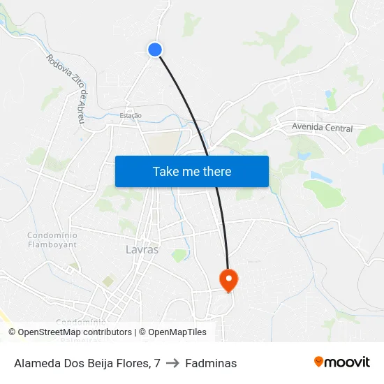 Alameda Dos Beija Flores, 7 to Fadminas map
