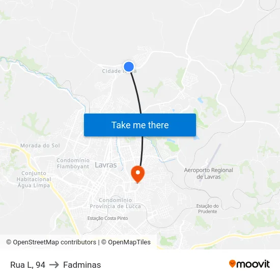 Rua L, 94 to Fadminas map