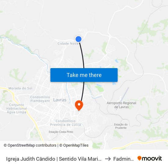 Igreja Judith Cândido | Sentido Vila Mariana to Fadminas map