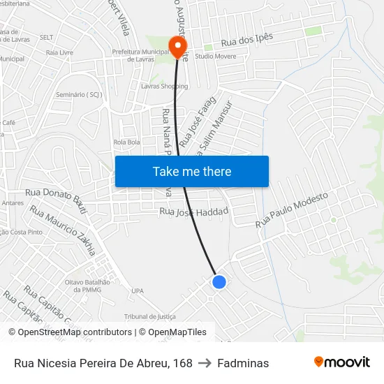 Rua Nicesia Pereira De Abreu, 168 to Fadminas map