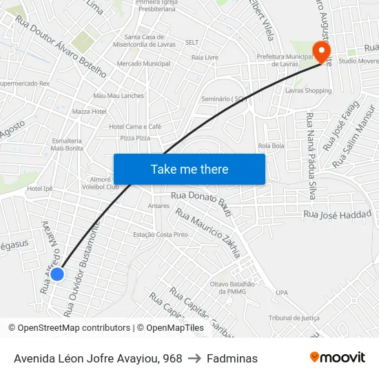 Avenida Léon Jofre Avayiou, 968 to Fadminas map