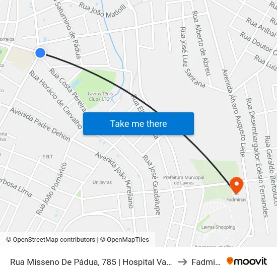 Rua Misseno De Pádua, 785 | Hospital Vaz Monteiro to Fadminas map