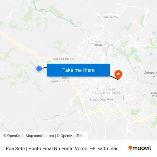 Rua Sete | Ponto Final No Fonte Verde to Fadminas map