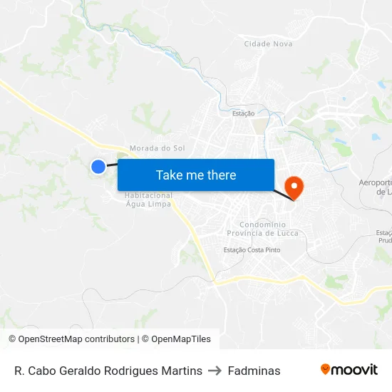 R. Cabo Geraldo Rodrigues Martins to Fadminas map
