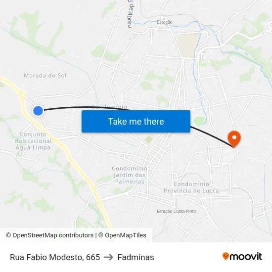 Rua Fabio Modesto, 665 to Fadminas map