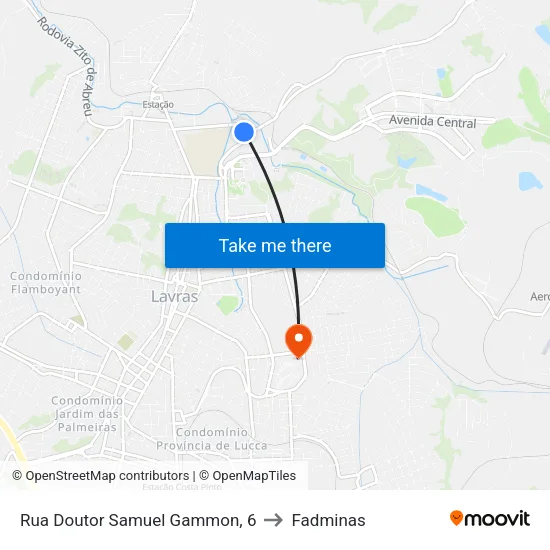 Rua Doutor Samuel Gammon, 6 to Fadminas map