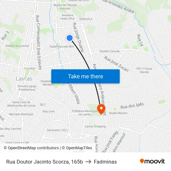 Rua Doutor Jacinto Scorza, 165b to Fadminas map