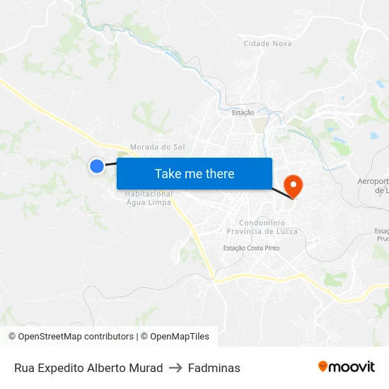 Rua Expedito Alberto Murad to Fadminas map