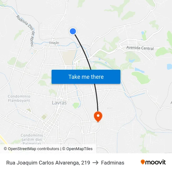 Rua Joaquim Carlos Alvarenga, 219 to Fadminas map