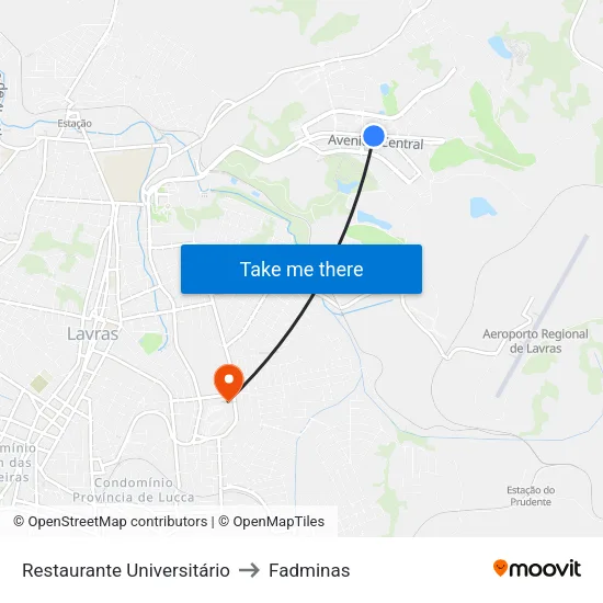 Restaurante Universitário to Fadminas map