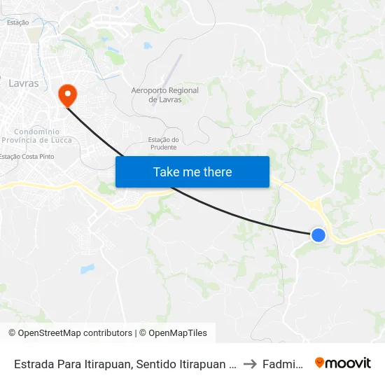 Estrada Para Itirapuan, Sentido Itirapuan | Lixão to Fadminas map