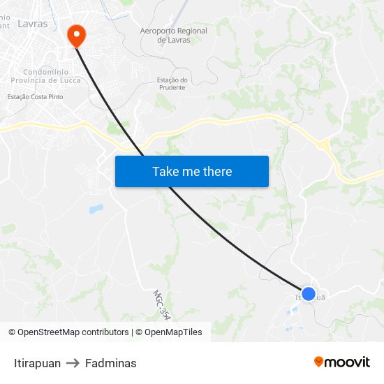 Itirapuan to Fadminas map