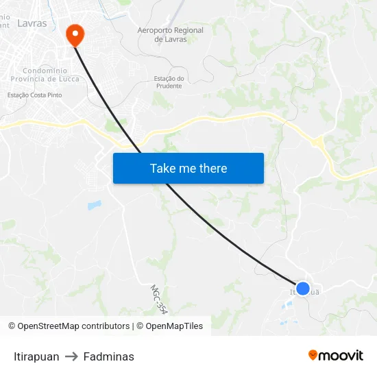 Itirapuan to Fadminas map