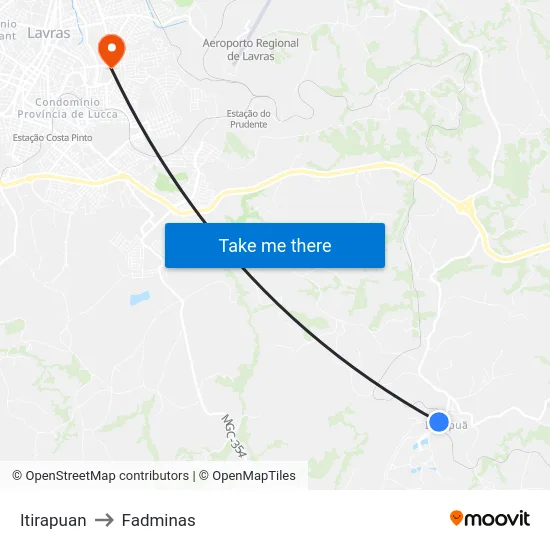 Itirapuan to Fadminas map