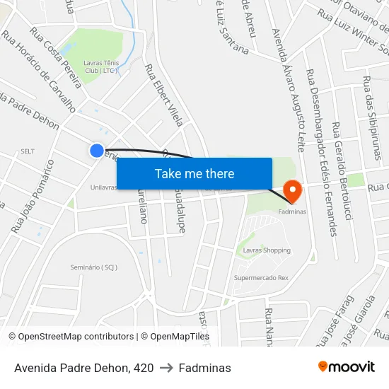 Avenida Padre Dehon, 420 to Fadminas map