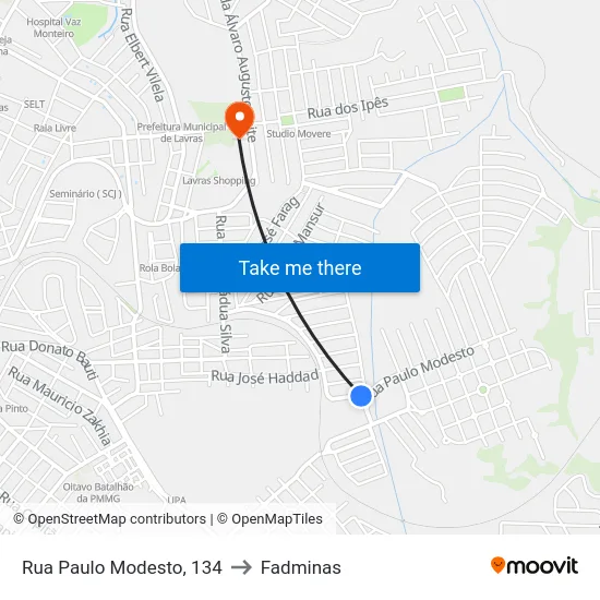 Rua Paulo Modesto, 134 to Fadminas map
