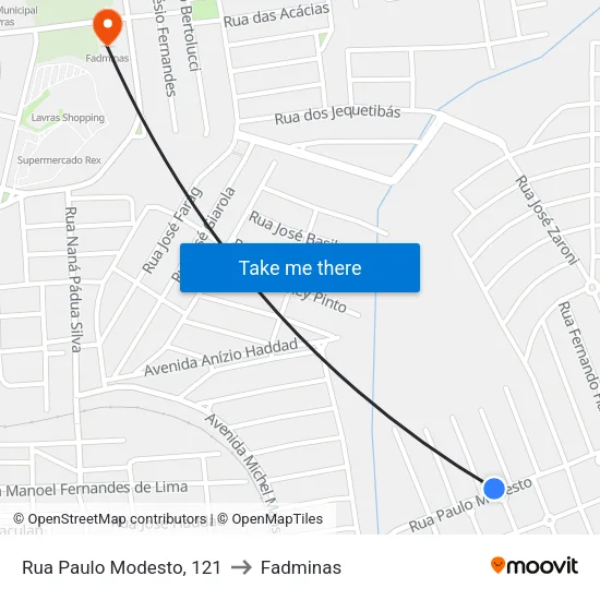 Rua Paulo Modesto, 121 to Fadminas map
