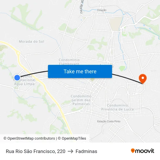 Rua Rio São Francisco, 220 to Fadminas map