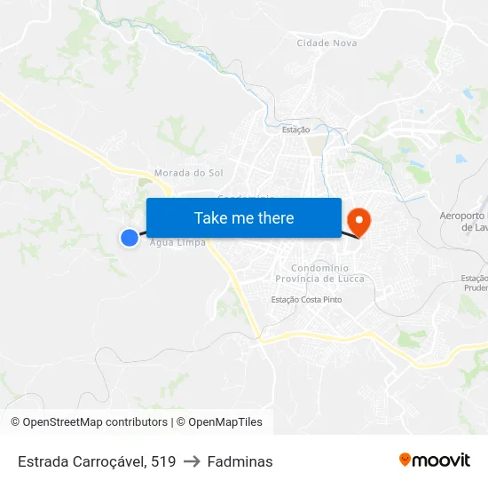 Estrada Carroçável, 519 to Fadminas map
