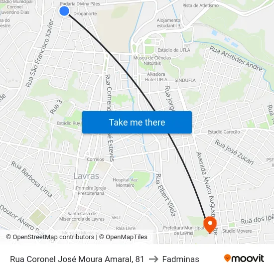 Rua Coronel José Moura Amaral, 81 to Fadminas map
