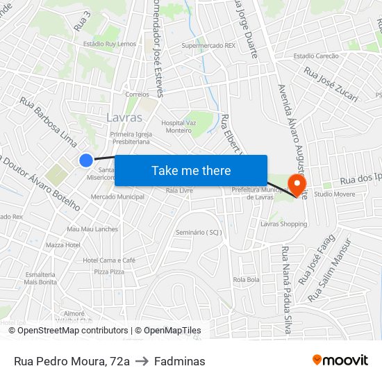 Rua Pedro Moura, 72a to Fadminas map