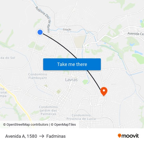 Avenida A, 1580 to Fadminas map