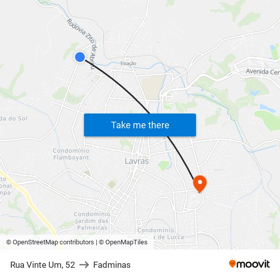 Rua Vinte Um, 52 to Fadminas map