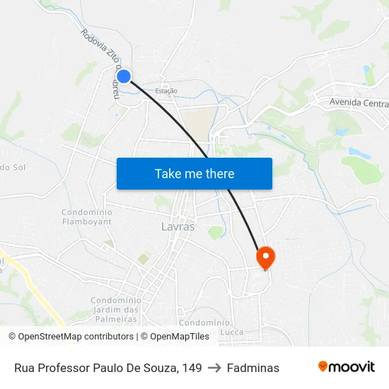 Rua Professor Paulo De Souza, 149 to Fadminas map