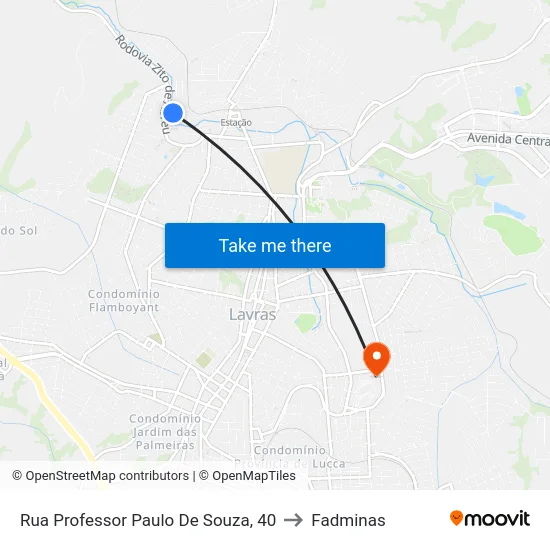 Rua Professor Paulo De Souza, 40 to Fadminas map