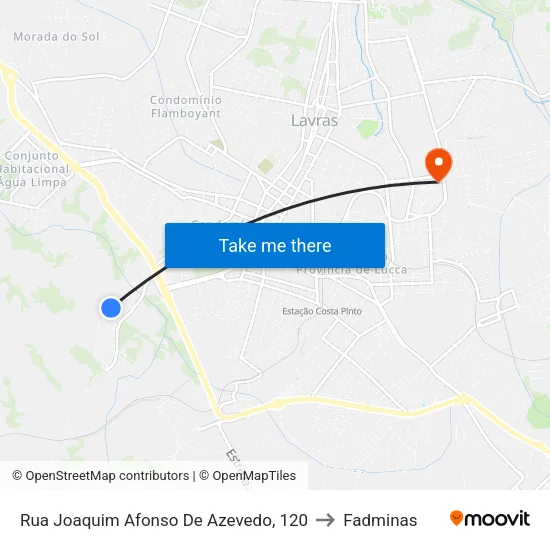 Rua Joaquim Afonso De Azevedo, 120 to Fadminas map
