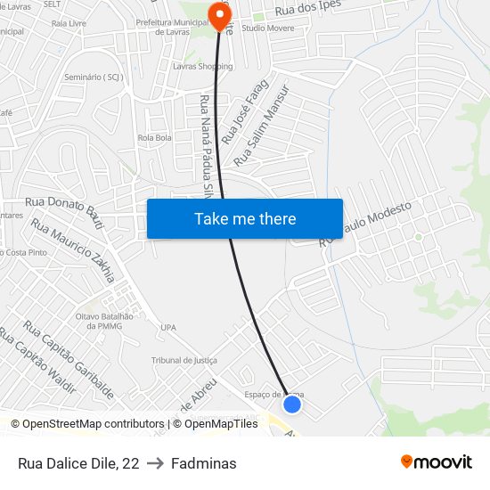 Rua Dalice Dile, 22 to Fadminas map