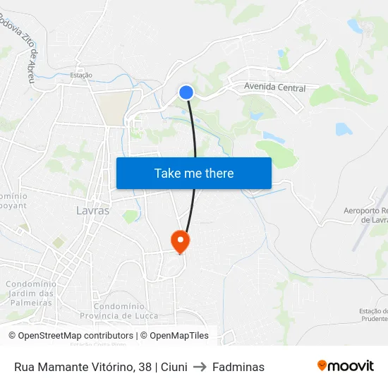 Rua Mamante Vitórino, 38 | Ciuni to Fadminas map